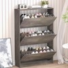 BORNOON Shoe Cabinet with 3 Flip Drawers, Hidden Wood Shoe