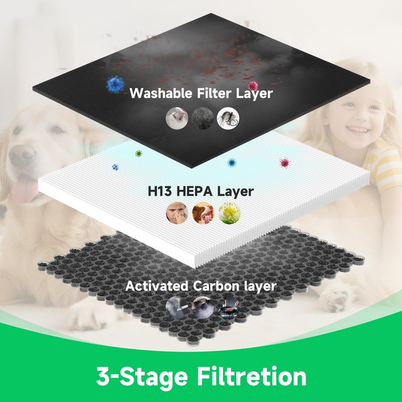 2 Pack A-2 Replacement Filter Compatible with AMEIFU A-2 Air