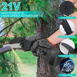 TeqHome Mini Chainsaw, 8 Inch Cordless Mini Electric Chainsaw Battery Powered with 2 Batteries & 2 Chains,Portable Handheld Small Chain Saw for Wood Tree Trimming Branches,Sawzall for Household Garden