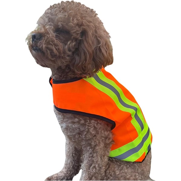 Reflective Dog Vest – Fluorescent Orange | High-Visibility, Water-Resistant Safety