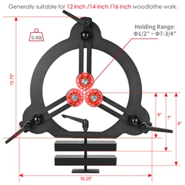 Woodturning Steady Rest for 12inch,14inch and 16inch Swing Size Wood Lathe for Spindle Woodturning ZICT