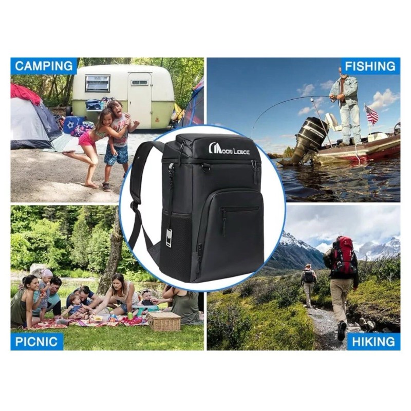 MoonLence Cooler BackPack, 32 Cans Capacity, Insulated Leak Proof Camping