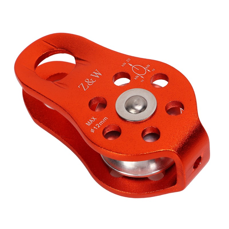 Rock Climbing Pulley Fixed Sideplate Single Sheave Pulley Orange Lift