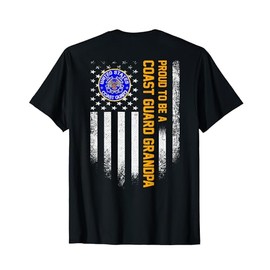 Vintage USA Flag Proud To Be A Coast Guard Veteran Grandpa T-Shirt for Women Men