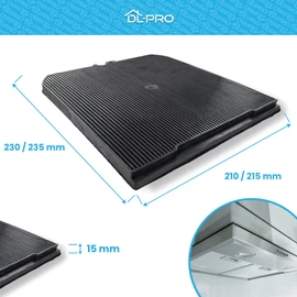 2 x DL-pro Activated Carbon Filters Suitable for Falmec 103050107 No. 3 Type B Filter for Cooker Hood Extractor Hood