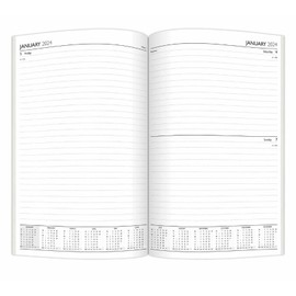 2025 Diary A4 | A5 | A6 Diary Week to View | Page A Day | Desk Diary | Hard Backed For Home And Office Use (Black, A5 Day A Page)
