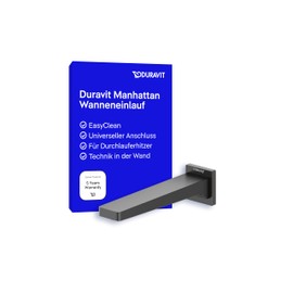 Duravit Manhattan Bath Spout with Square Wall Cover, Inlet Bathtub, Matt Black
