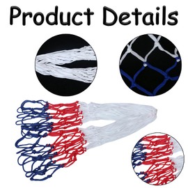 6 PCS Basketball Net Basketball Net Outdoor, Portable Basketball Net Basketball Hoop Nets Replacement，Netball Net 12 Loops Basketball Net Fits Indoor or Outdoor Rims Heavy Duty Basketball Net