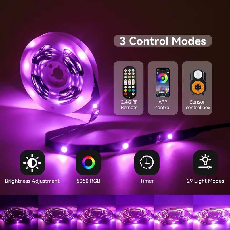 Auplf LED Strip with Motion Sensor 3 m RGB LED