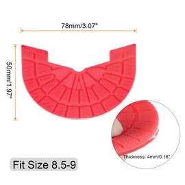 HARFINGTON 2pair Shoe Sole Protector for Sneakers Size 8.5-9 Self-Adhesive Non Slip Pad Heel Plates Repair for Men and Women, Red