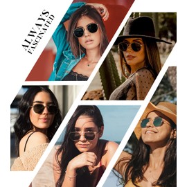 KALIYADI Hexagon Sunglasses For Women Men Polarized, Square Sunglasses For Womens Sun Glasses UV Protection Metal Frame