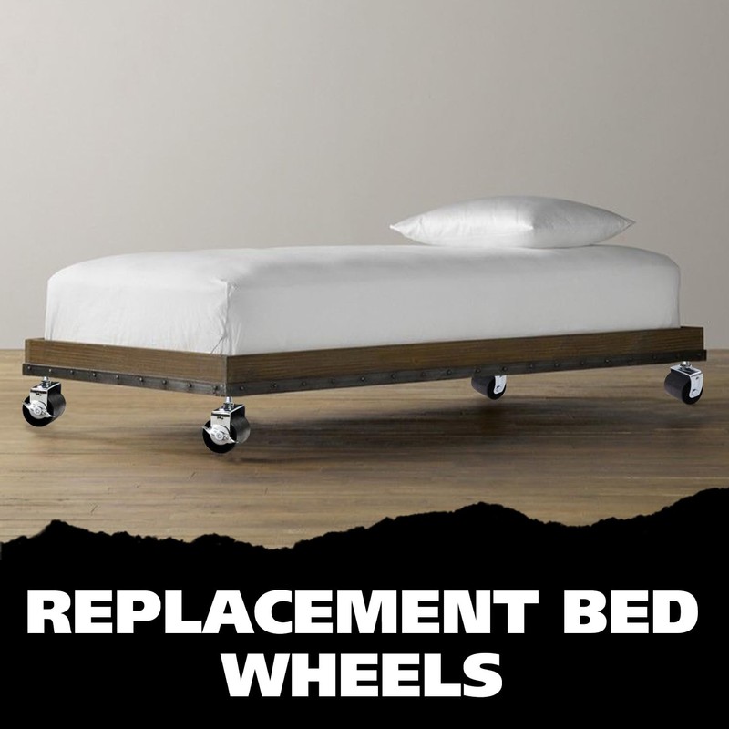 King's Brand Heavy Duty Caster Wheels for Bed Frame ~Set