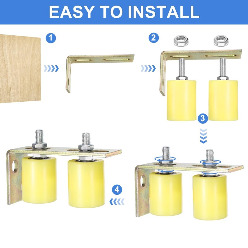 uxcell 1Set Slide Gate Guide Roller, 1-5/8" Dia x 2"