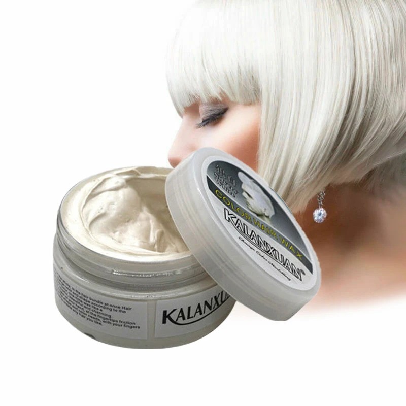[White] Temporary Hair Wax Gel Mud Rambut Pewarna Lilin Sementara
