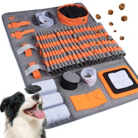 Dog Sniffing Rug, Sniffing Rug for Dogs, Washable Sniffing Mat, Training Mat, Smelling Training for Small and Medium Dogs (Orange)