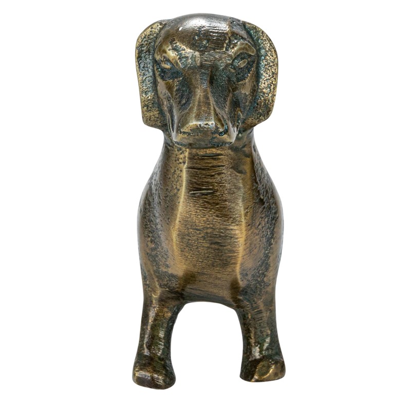 Creative Co-Op Antique Cast Aluminum Dachshund Accent Decor, Brass