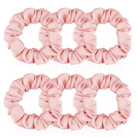 6 Pcs Silk Satin Scrunchies for Hair Sleep Silk Hair Ties for Women Girls Hair Scrunchies for Ponytails Holders Smooth Hair Accessories Gentle on Hair