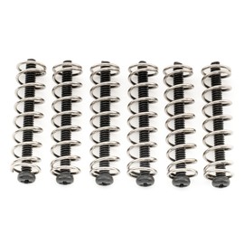 Musiclily Ultra UNC#3-48x1.1 Inch Stainless Steel Humbucker Pickup Mounting Screws and Steel Springs Set for American Made Electric Guitar, Black (Set of 6)