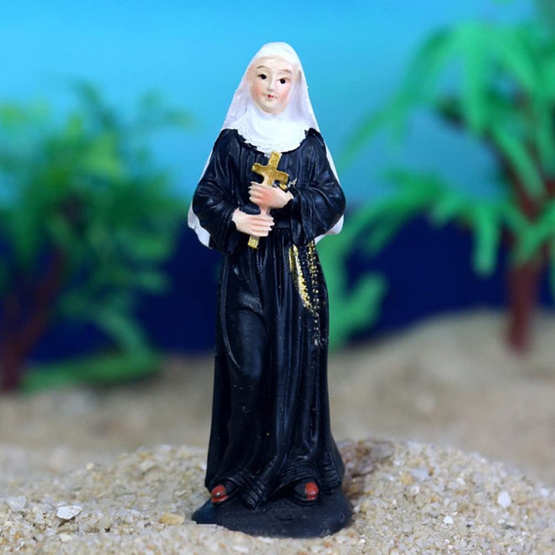 Ipetboom 2pcs Nun Virgin Statue Resin Holy Virgin Catholic Figures