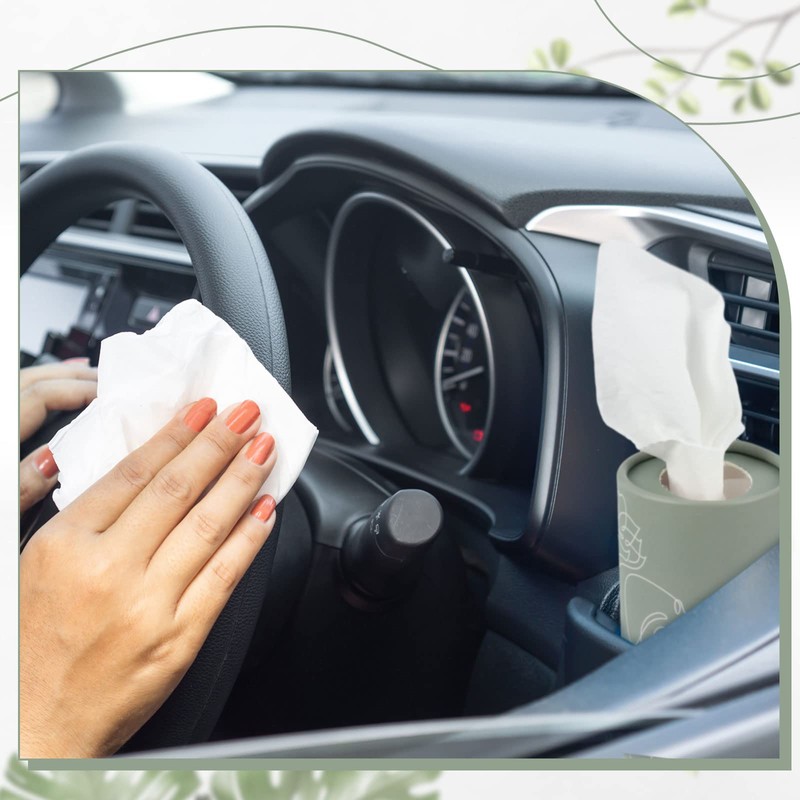 Kosiz 8 Pcs Car Tissue Holder with Facial Tissues Bulk,