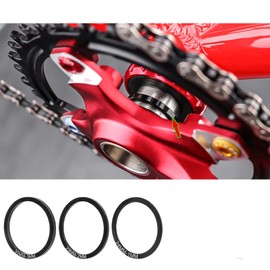 Yundxi 5 Pieces Bicycle Washer Set Road Bike Bottom Bracket Speed Cassette Washer Anodized Aluminum Alloy MTB Flywheel Hub Washer Spacer (Black Dia. 29mm Thick 2mm)