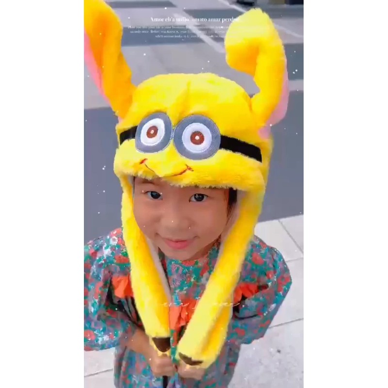 HaT Cute Moving Ear Hat Plush Hat Yellow Keven