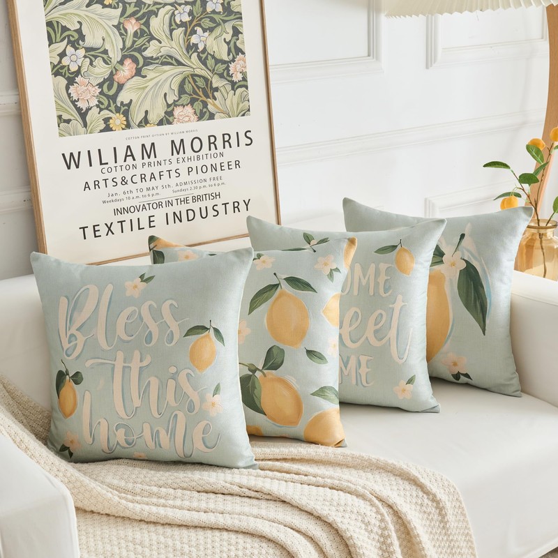 Cushion Cover 40 x 40 cm, Boho Blue Cushion Covers,