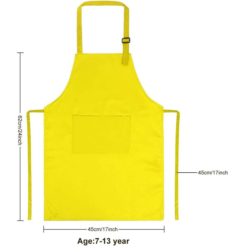 6 Pieces Kids Apron and Cheft Hat Set, Adjustable Child