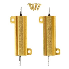 2 Pieces 50W 5 Ohm High Power Aluminum Housed WireWound Resistor with Screws