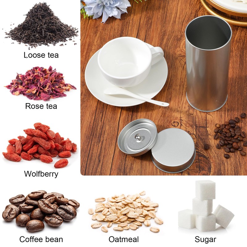 MAQUITA 6 Pack Tea Tin Canister with Airtight Double Lids,