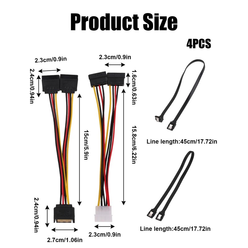 kiki fancy SATA Cable Kit - SATA Power Cable, Power