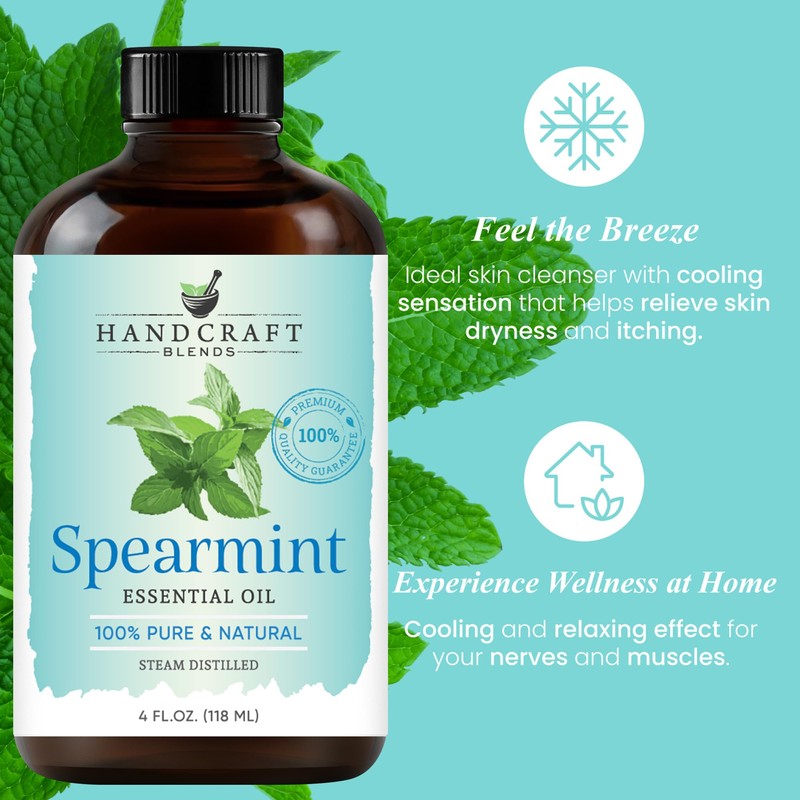Handcraft Blends Spearmint Essential Oil – Huge 4 Fl Oz