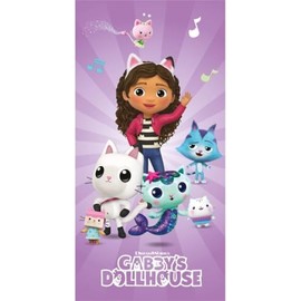 Aymax Sprl Gabby's Dollhouse Ultra Soft Beach Towel - Children's Large Bath Towel 70 x 140 cm, 100% Cotton Towel for Girls and Boys, Swimming, Shower, Pool & More