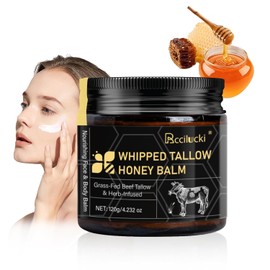 Bálsamo de miel de sarga batida para cara y cuerpo – Hidratante de ternera batida alimentada con pasto de 4.23 onzas | Bálsamo de sarga orgánico con miel cruda, vitamina E | Fórmula no grasa