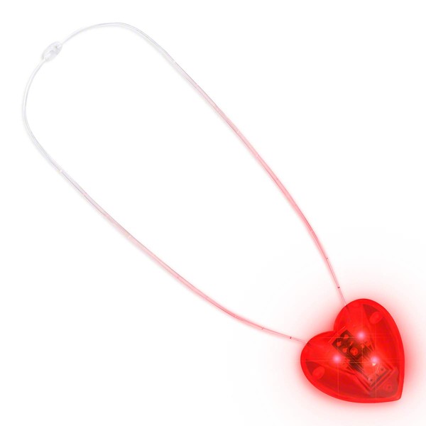Red Flashing LED Light Up Heart Necklace