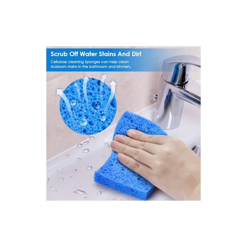 8PCS Dish Sponges Kitchen, Premium Blue Dish Washing Kitchen Sponge,