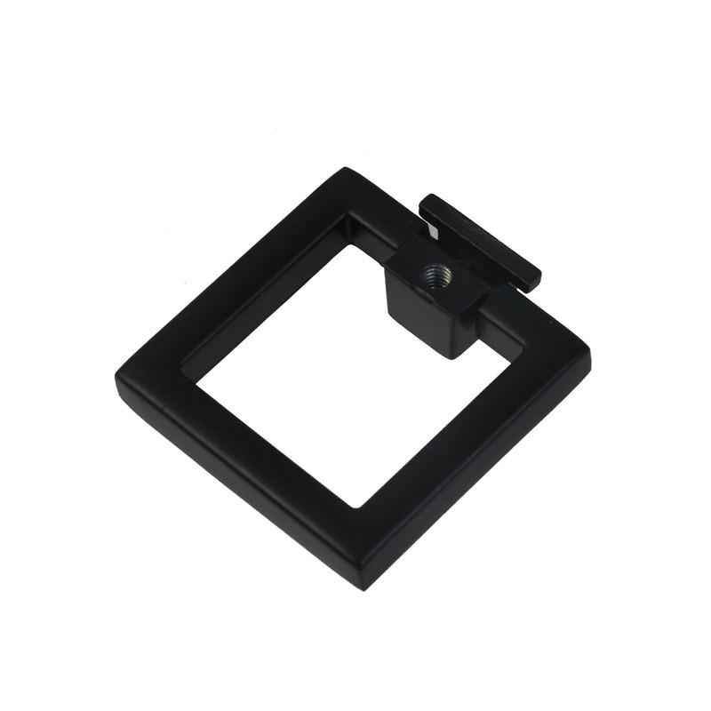 MY MIRONEY 6PCS Square Ring Pulls Handles Furniture Hardware Black