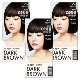 Man with Flowers CS Ink Premium Hair Color Cream Hair Dye, N3 Dark Brown, 3 Pieces / 꽃을든남자 CS먹물 프리미엄 헤어 칼라크림 염모제, N3 흑갈색, 3개