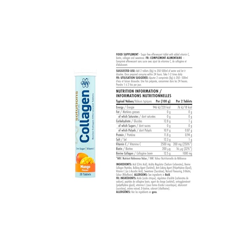 Applied Nutrition Solutions Collagen Effervescent Tablets – Collagen with Vitamin