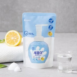 LG Household & Health Care Sekkomma Bubble Antibacterial Hand Wash Lemon 200ml (Refill) / 세꼼마 버블항균 핸드워시 레몬 200ml(리필)