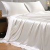 Satin Sheets Twin Size（3pieces, Ivory White） for Kids Super Soft