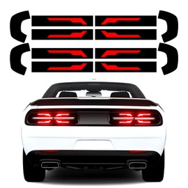 iwannachange Gloss Black Tail Light Race Track Bat Vinyl Overlay Decal Cover Tint Kit Film Precut Compatible with Dodge Challenger 2015-2022 Exterior Accessories (Mechanical Arrow Style)