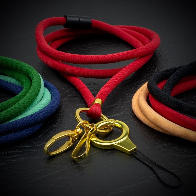 Navy Blue Nylon Cord Lanyard Soft Comfortable with Safety Breakaway,