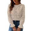 CUPSHE Women's Pullover Crew Neck Long Puff Sleeves Overcut Shoulders