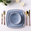 AmorArc Ceramic Dinnerware Sets for 4, 12 Pieces Square Handpainted