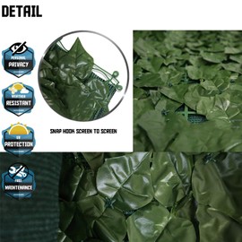 TANG Sunshades Depot 4' FT x 10' FT Artificial Faux Ivy Privacy Fence Screen Leaf Vine Decoration Panel with 130 GSM Mesh Back