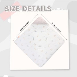 LAT Baby Car Seat Blanket,Universal Newborn Swaddling Blanket, Boy Girl Hooded Cosy Toes,Three-layer thickening Cotton Warm Baby Wrap for Pushchair, Pram, Crib, 90 x 90 cm (Cute Dinosaur+Gray)