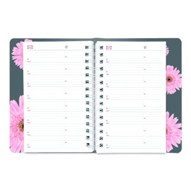 Brownline® 2026 Pink Essential Daily/Monthly Planner, Appointment Book, 12 Months, January to December, Twin-Wire Binding, 8" x 5", Pink Daisy (CB634G.05-26)