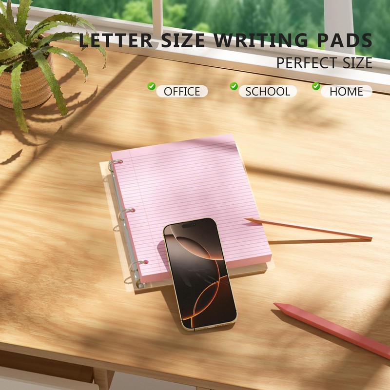 Pink Loose Leaf Paper 100 Sheets Colored Filler Paper 8