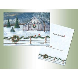 Performing Arts Velvet Touch Finish Boxed Christmas Cards, Full Color Inside Designs, Beautiful Soft Matte Finish, Made In the USA, Nativity Cave (16 cards, 16 envelopes)